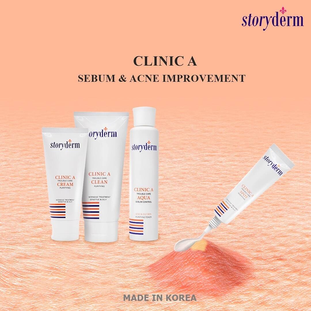 شوینده و پاک کننده ضد جوش کلینیک آ استوری درم Storyderm Clinic-A | مناسب پوست چرب، مختلط و مستعد آکنه، پاکسازی منافذ و تنظیم سبوم | 150 میل