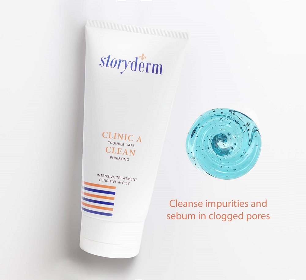 شوینده و پاک کننده ضد جوش کلینیک آ استوری درم Storyderm Clinic-A | مناسب پوست چرب، مختلط و مستعد آکنه، پاکسازی منافذ و تنظیم سبوم | 150 میل