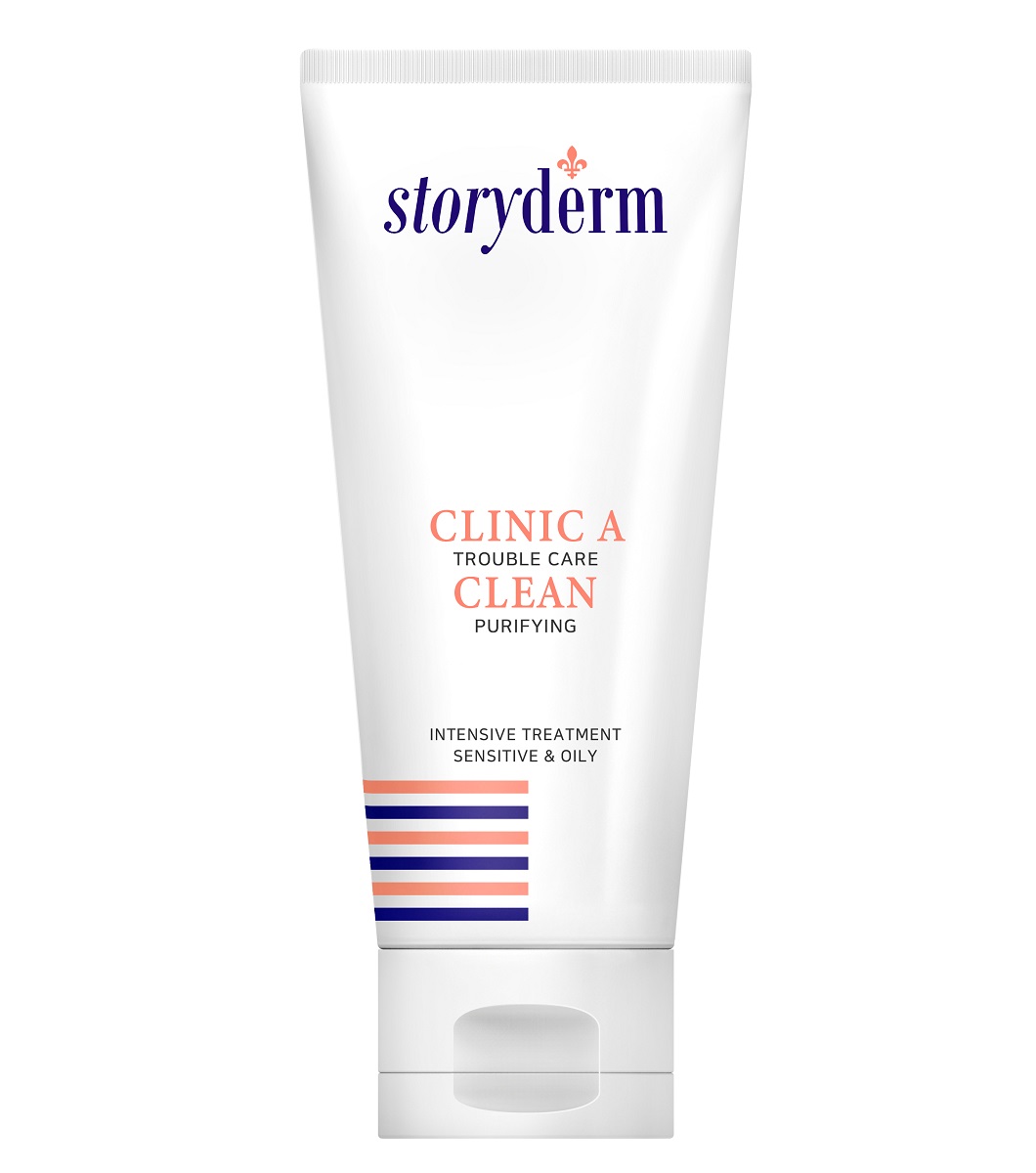 شوینده و پاک کننده ضد جوش کلینیک آ استوری درم Storyderm Clinic-A | مناسب پوست چرب، مختلط و مستعد آکنه، پاکسازی منافذ و تنظیم سبوم | 150 میل