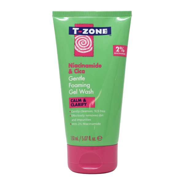ژل شستشوی مدل نیاسینامید و سیکا Niacinamide & Cica تی زون T-zone